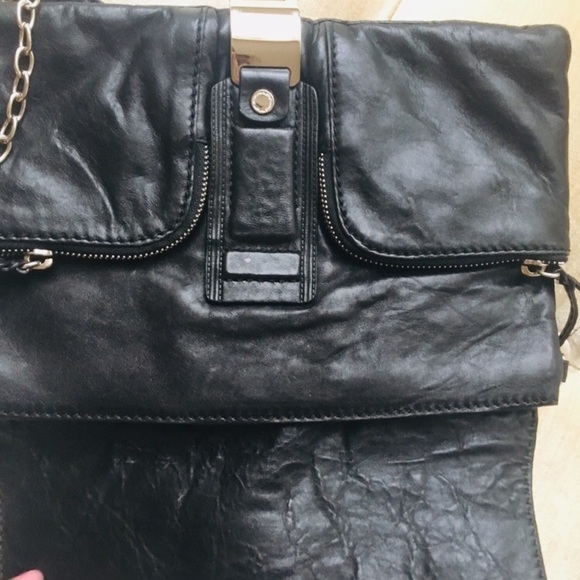 JiLL STUART BLACK LEATHER SHOULDER BAG - Picture 8 of 8